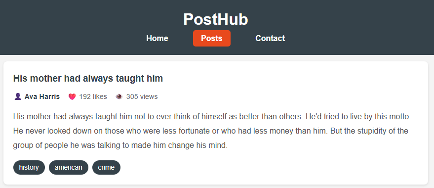 PostHub - Dynamic Blog Application